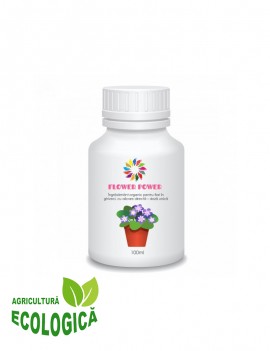 Ingrasamant organic pentru flori in ghiveci, cu aplicare directă, doză unică, Flower Power, 100 ml